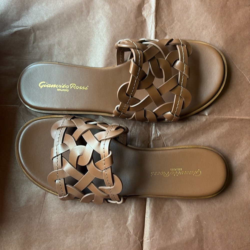 🤎🌟🤎 Gianvito Rossi Brown Sandals with Intricate Cut-Out Design 🤎🌟🤎 - Picture 12 of 16